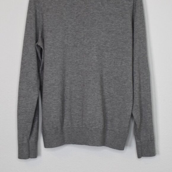 GAP Mens Sweater Sz L V-Neck Cotton Cashmere Minimalist Academia Preppy Neutral - Picture 9 of 14